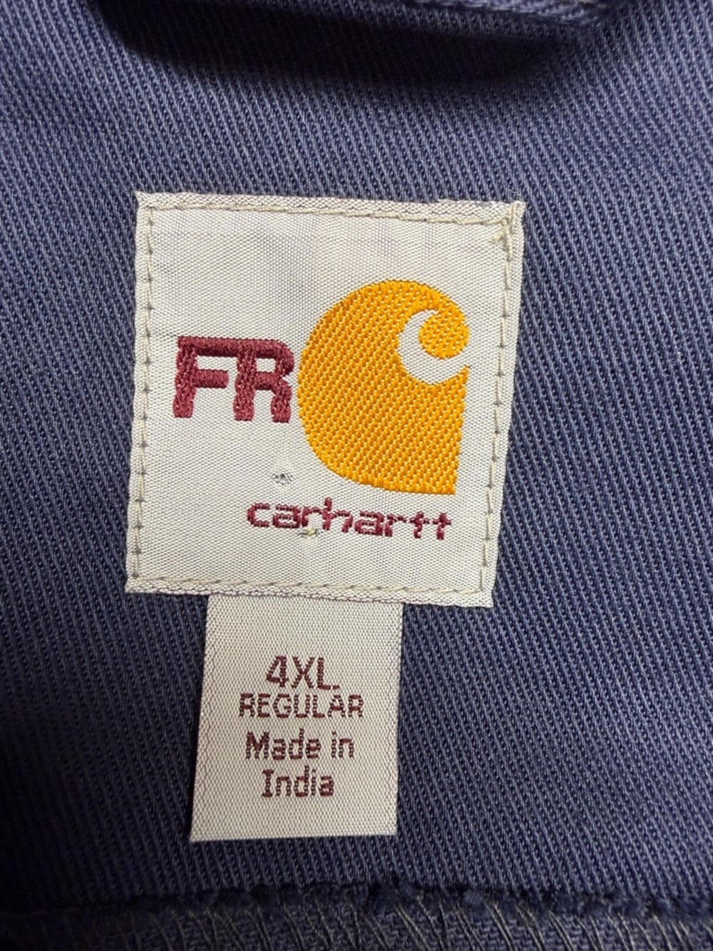 Carhartt FR Coveralls Long Sleeve Flame Resistant Twill Navy Blue Men's Size 4X - Picture 6 of 7